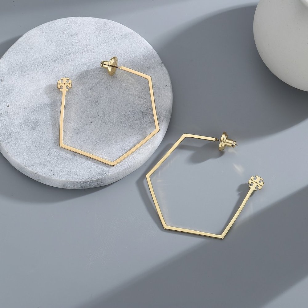 Tory Butch hexagon hoops - Picture 1 of 3
